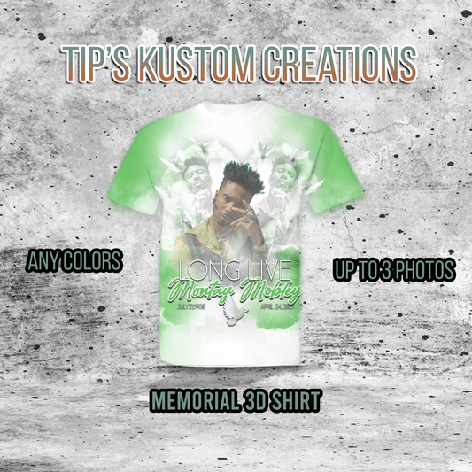 Personalized 3D Memorial "In Loving Memory" Shirt | Front Only 3D Tee