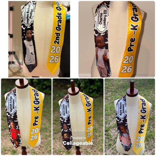 Pre-K Grad Stole |Graduation Stole for Kids| 45in Stole
